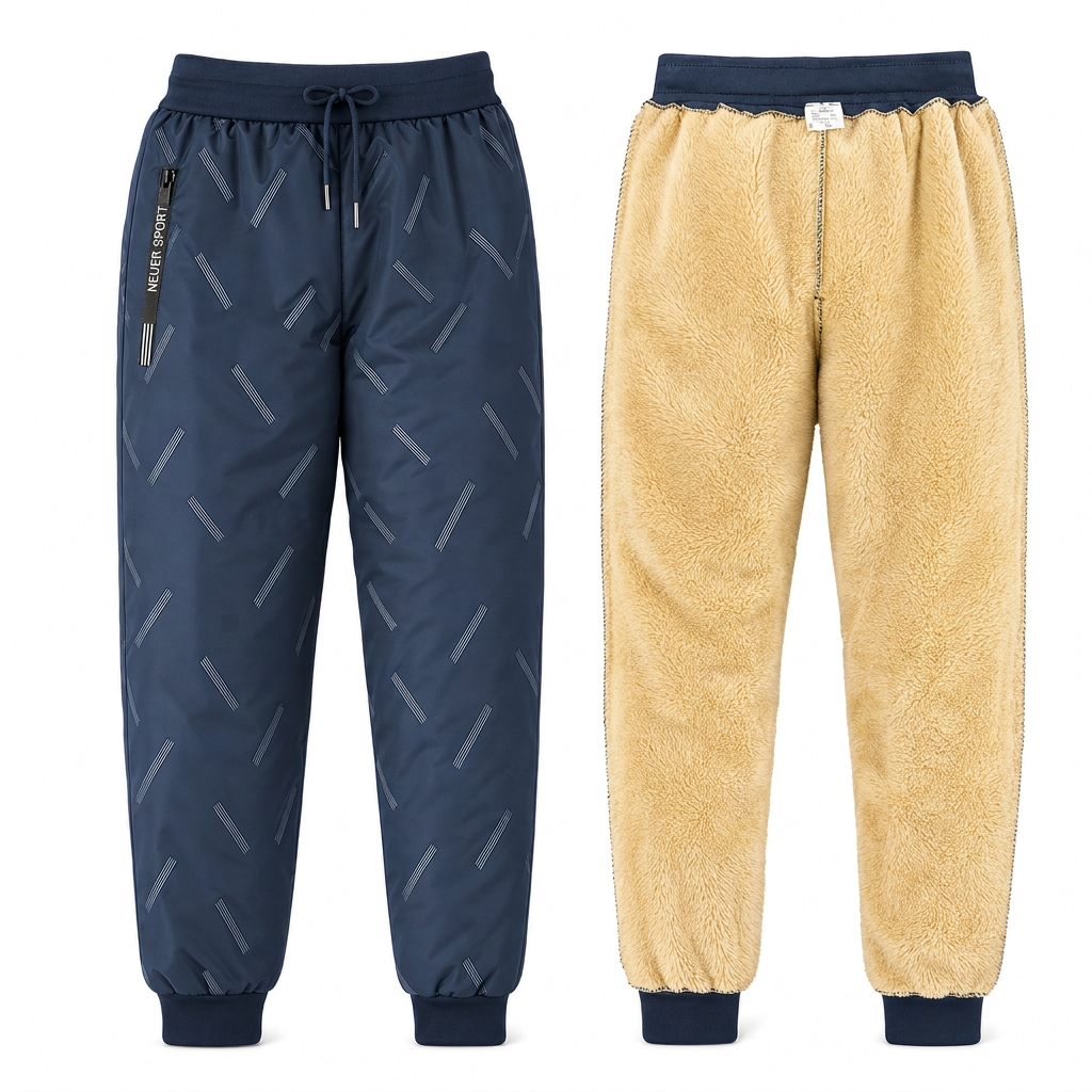 💥50% Rabatt! Nur heute!💥Unisex-Jogginghose mit lockerem Schnitt und Sherpa-Fleecefutter, warme Winter-Freizeithose mit Reißverschlusstaschen
