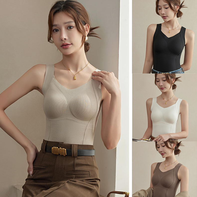 💖Verdicktes, warmes Tanktop mit integriertem BH