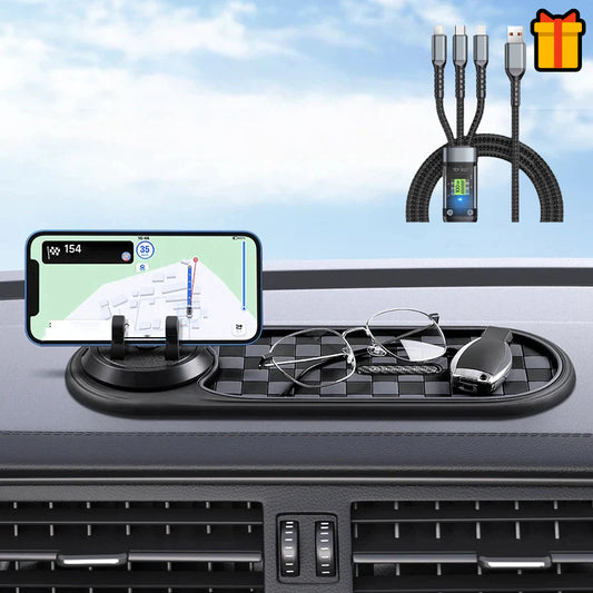 Antypoślizgowa Taca do Samochodu + Montaż Telefonu – DARMO Ładowarka 3 w 1 (2m)! Ilość Ograniczona! 🚗🎁