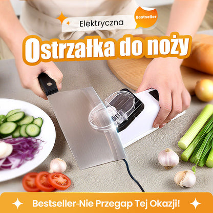 ✨Wyprzedaż świąteczna ✨🔥 Przenośna elektryczna ostrzałka do noży – domowa, dwustronna, do noży i nożyczek, szybkie i łatwe ostrzenie!