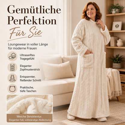 Warmes, flauschiges, langes Nachthemd für Damen