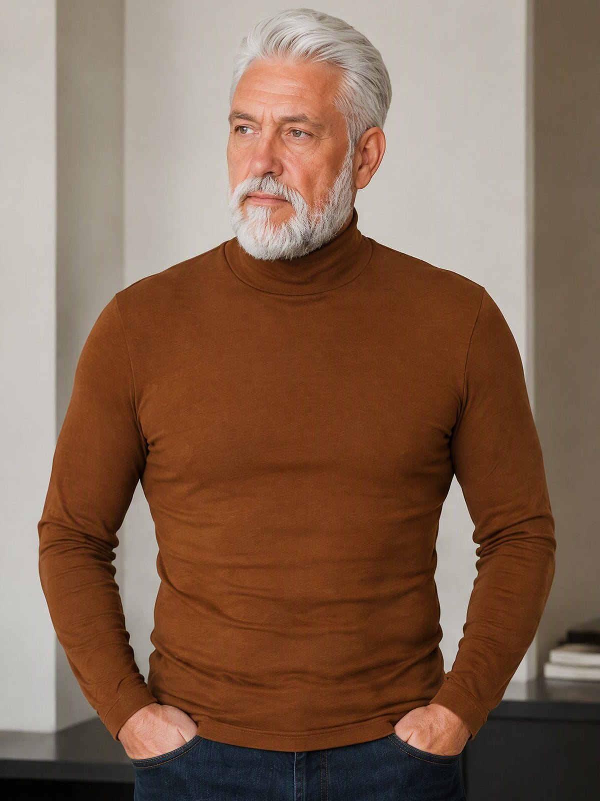 📊 Über 200.000 Verkäufe – Dankeschön mit 50% Rabatt! Herren Slim-Fit Rollkragenoberteil