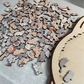 🎁 50% ZNIŻKI 🎅 135-elementowe, drewniane puzzle w kształcie kota w kolorze Morandi