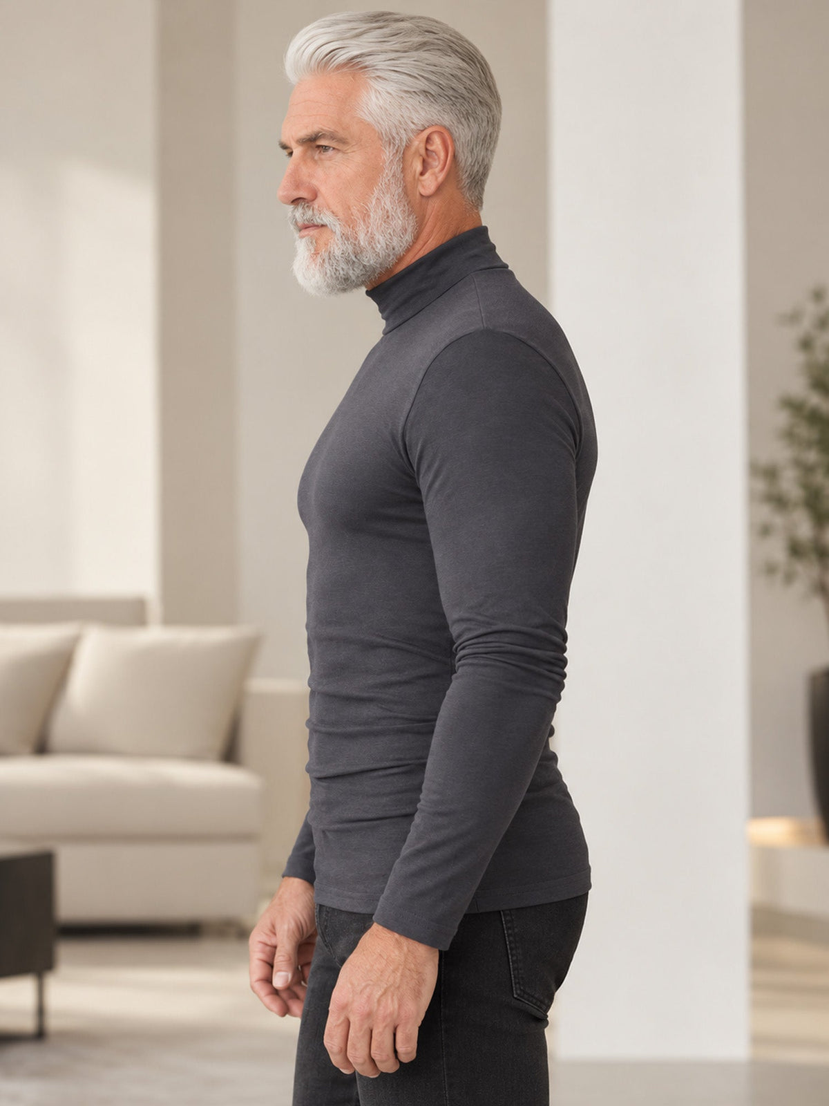 📊 Über 200.000 Verkäufe – Dankeschön mit 50% Rabatt! Herren Slim-Fit Rollkragenoberteil