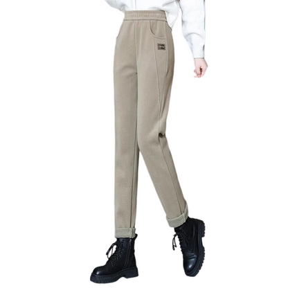 👖 ✨Schlankmachend & vielseitig, ideal für den Alltag – Damenhose mit Kunstfell-Futter, hochtailliert