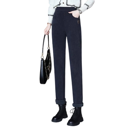 👖 ✨Schlankmachend & vielseitig, ideal für den Alltag – Damenhose mit Kunstfell-Futter, hochtailliert
