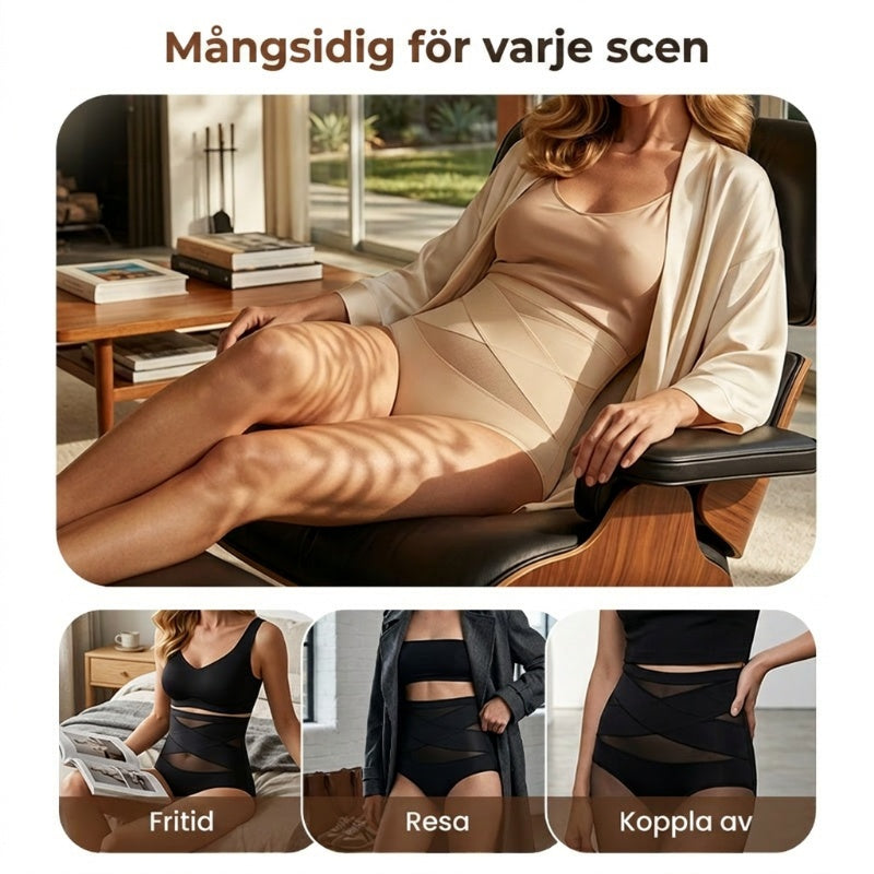 🌸 Letzter Tag – 2 Packungen kaufen, 1 gratis ✨ Plus-Size-Slip mit hoher Taille und kreuzförmiger Bauchstraffung