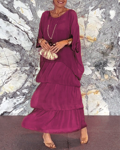 💥2025 Elegancka warstwowa sukienka maxi w stylu vintage