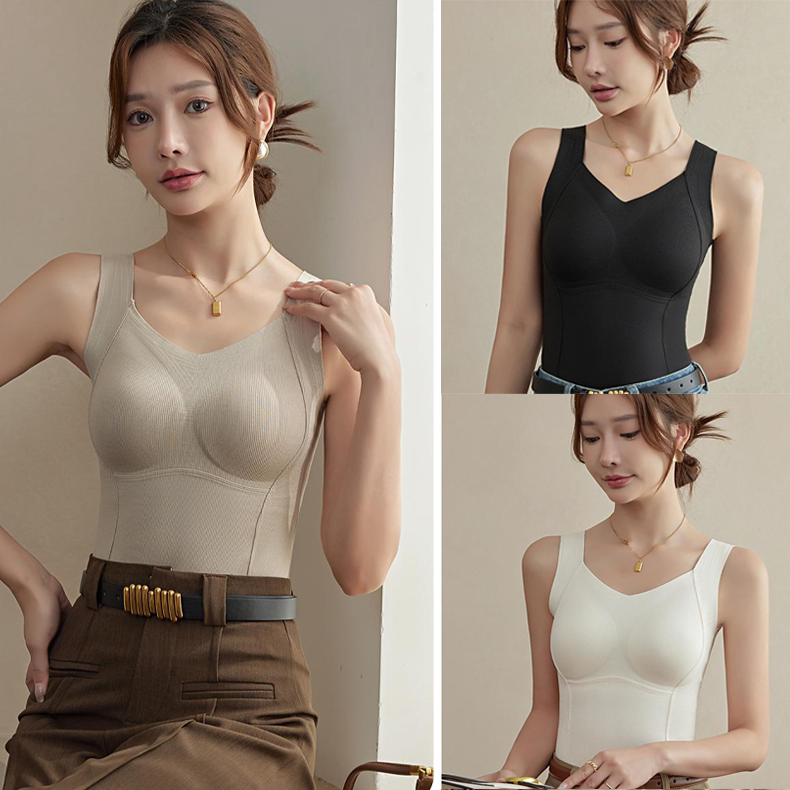 💖Verdicktes, warmes Tanktop mit integriertem BH