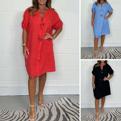 【L-4XL】✨2025 Nowa tunika z zapięciem na guziki Plus Size