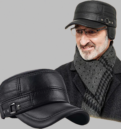 🔥Skórzana czapka z daszkiem z płaskim daszkiem PU