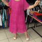Sukienka Plus Size Friendly! 50% OFF Jednokolorowa koronkowa sukienka 🔥 | Krótki rękaw