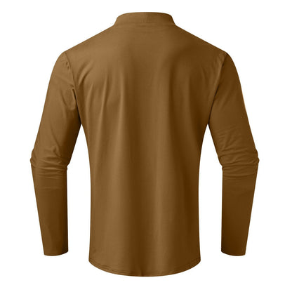🔥🔥Slim Fit Langarm-T-Shirt für Herren mit Stehkragen