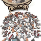 🎁 50% ZNIŻKI 🎅 135-elementowe, drewniane puzzle w kształcie kota w kolorze Morandi
