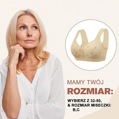 🔥 Oferta ograniczona czasowo🔥🌸 Wygodny i praktyczny biustonosz z zapięciem na guziki z przodu🤩