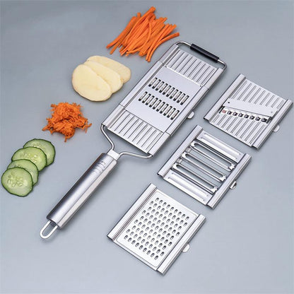 4 w 1 🥕 Wielofunkcyjny zestaw kuchenny do krojenia, tarcia i siekania warzyw