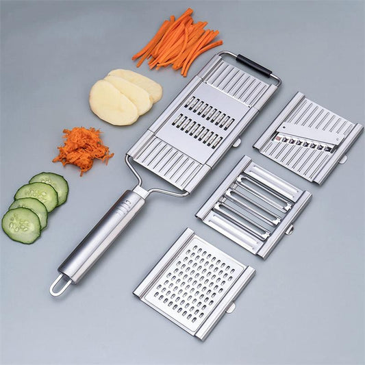 4 w 1 🥕 Wielofunkcyjny zestaw kuchenny do krojenia, tarcia i siekania warzyw