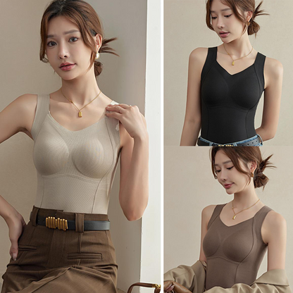 💖Verdicktes, warmes Tanktop mit integriertem BH