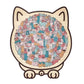 🎁 50% ZNIŻKI 🎅 135-elementowe, drewniane puzzle w kształcie kota w kolorze Morandi