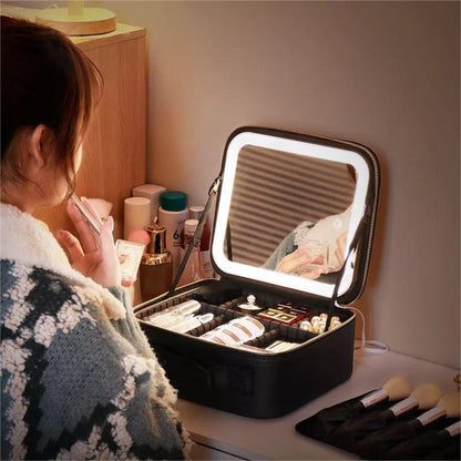 ✨🎁Podróżna kosmetyczka z podświetlanym lusterkiem LED
