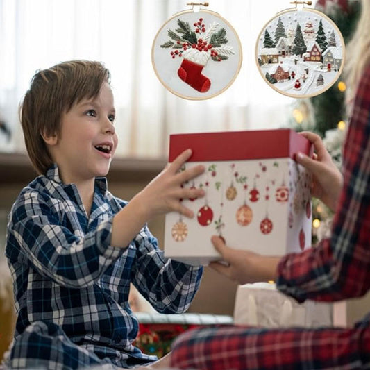 Zestaw do ręcznego szycia o tematyce bożonarodzeniowej – wypełnij swój dom magią i kolorami! ✨
