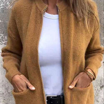【S-4XL】💖Damska przytulna kurtka z dzianiny na suwak