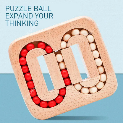 🧩 Obrotowa Magiczna Fasolka – Drewniana Zabawka i Puzzle IQ dla Dzieci i Dorosłych