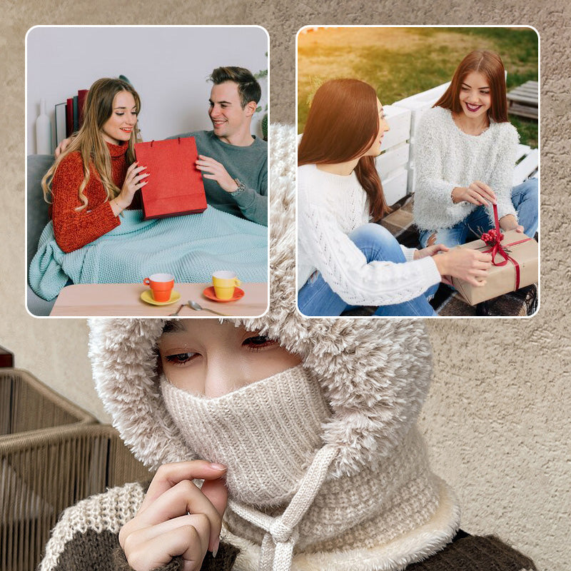 🔥3-in-1 Fleecegefütterte Mütze und Schal für Damen