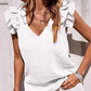 【S-2XL】👚Elastyczny top z falbanką bez rękawów z dekoltem w serek