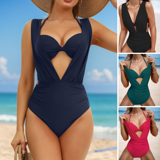 🩱Summer Explosion☀️Kostium kąpielowy dla kobiet z krawatem w jednolitym kolorze, 2 szt.