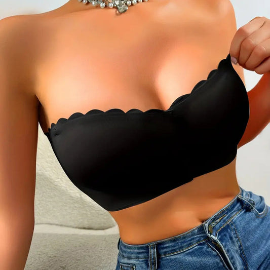🔥👙Bezszwowy biustonosz bandeau z zapięciem z przodu i bez ramiączek