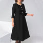 【S-4XL】🌿 Czarna elegancka sukienka