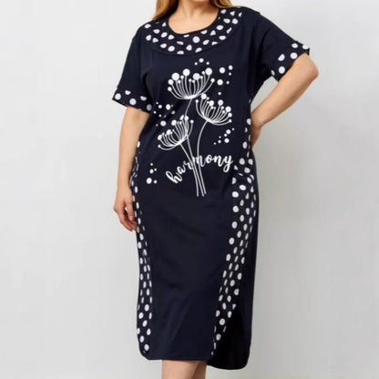 🔥👗Letnie luźne sukienki damskie z krótkim rękawem i nadrukiem w kształcie litery A