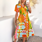 Letnia wyprzedaż 🌴 Damska sukienka casual boho z dekoltem w serek