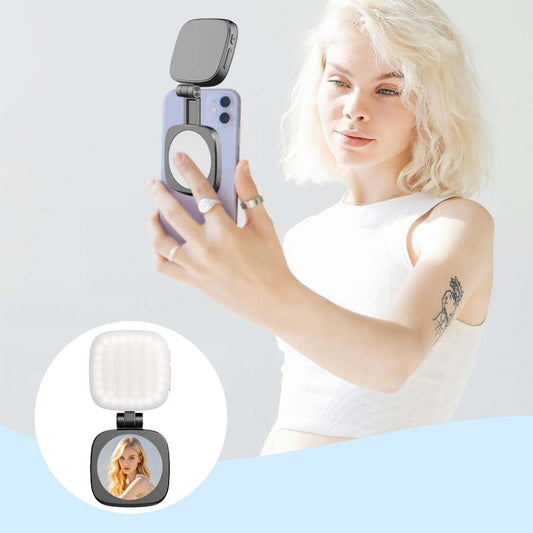 3 w 1 stojak na telefon lusterko i magnetyczne światło do selfie