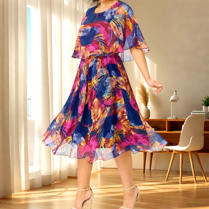 👗Elegancka sukienka damska w kwiaty z półrękawem – styl i komfort w jednym!