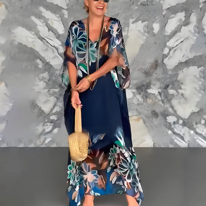 Luźna sukienka z nadrukiem