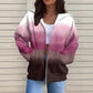 Damska modna bluza z kapturem z długim rękawem i nadrukiem w gradiencie