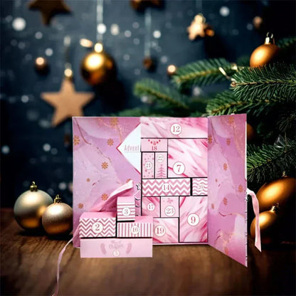 【🎁24 dni pełne niespodzianek】Różowy marmurowy kalendarz adwentowy 2025✨