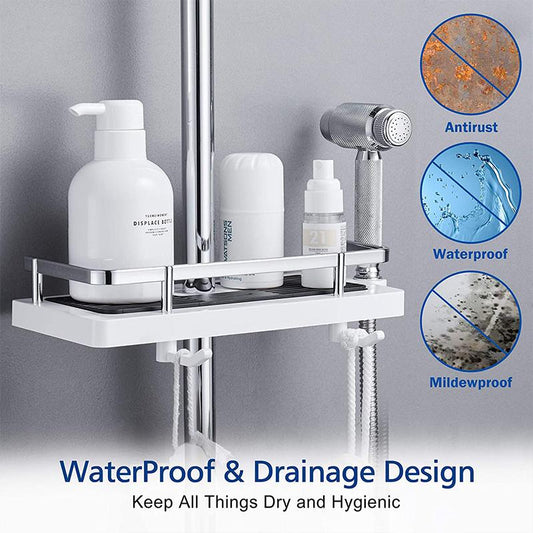 Szafka prysznicowa regulowana podwyższeniem – organizacja łazienki, półki + haczyki, idealna na kosmetyki!