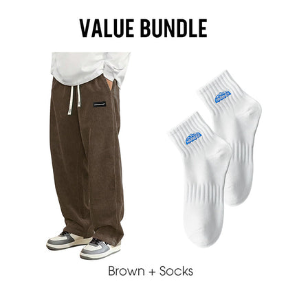 ✨Herrenhose mit lockerer Passform, Kordelzug und Taschen