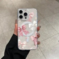 Przezroczyste magnetyczne etui na iPhone z kokardką – odporne na odciski palców i ochronne 🎀📱