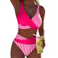 【S-3XL】🏊‍♀️Dwuczęściowy kostium kąpielowy bikini w blokach kolorystycznych i paski