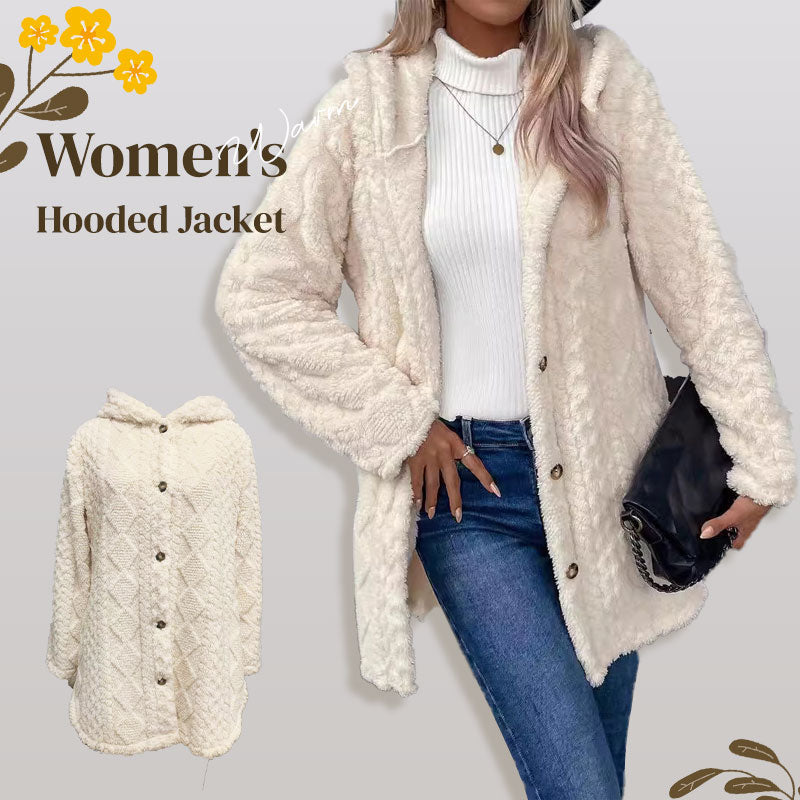💎❄️ Neu im Trend: Damen-Jacke mit Rautenstruktur und Kapuze – Flauschige Wärme, lässige Passform & stilvolle Winter-Optik 🧥