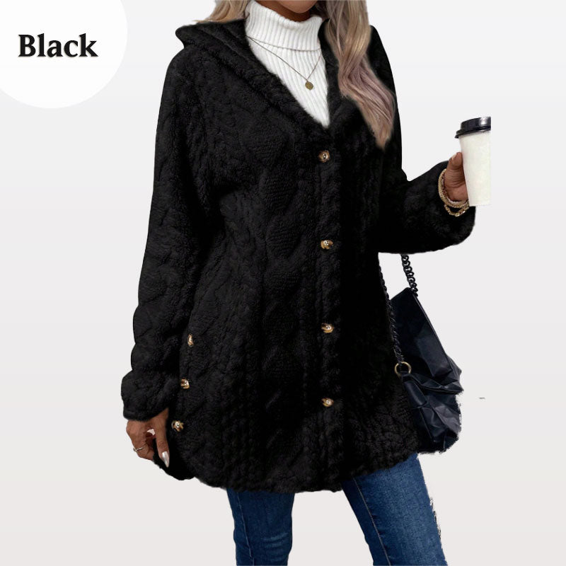 💎❄️ Neu im Trend: Damen-Jacke mit Rautenstruktur und Kapuze – Flauschige Wärme, lässige Passform & stilvolle Winter-Optik 🧥