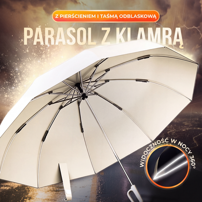 🌂 Parasol nocny z odblaskowym paskiem – 50% ZNIŻKI! OFERTA LIMITOWANA!☔ Klamra pierścieniowa, odblaskowy pasek – zwiększa widoczność po zmroku. ✨dealny na deszczowe wieczory i nocne spacery. Solidny, kompaktowy i bezpieczny! 🌙