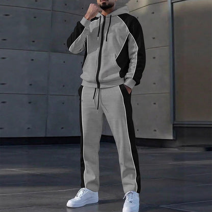 👕 50 % RABATT | Sportlicher Farbblock-Look & kompletter Freizeit-Style – Herren 2-teiliges Kapuzen-Set