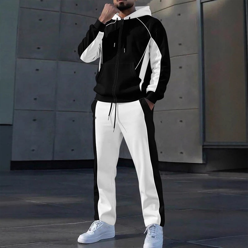👕 50 % RABATT | Sportlicher Farbblock-Look & kompletter Freizeit-Style – Herren 2-teiliges Kapuzen-Set