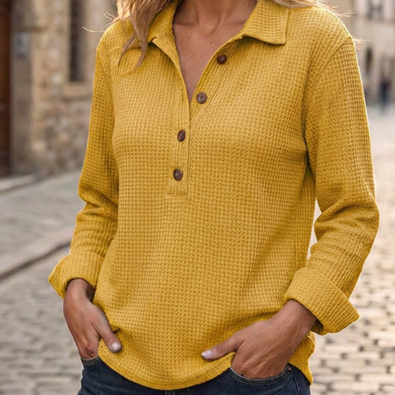👚⭐ Top-bewertet – Waffel-Henley – zeitlos und bequem