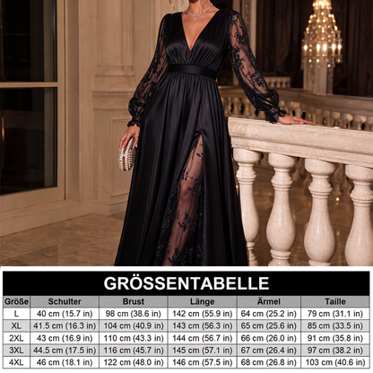 🌸 50% Rabatt | Fließende Eleganz & feminine Spitze – V-Ausschnitt Maxikleid